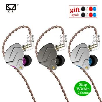 KZ ZSN 프로 1DD1BA 하이파이,금속 하이브리드 헤드셋에서 귀 이어폰 스포츠 헤드폰을 취소하는 소음 DQ6ZSTX ZSX ES4ZS10 프로 V90S EDX