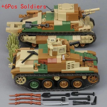 군사 WW2 89 92 추적 전투 탱크 기갑 차량 종류 24Pcs 군 무기를 구축 블록 벽돌 클래식 모델을 소년이 장난감 선물