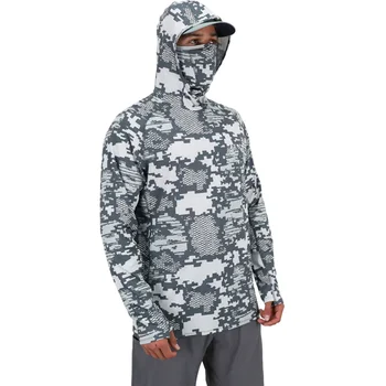AFTCO 낚시 셔츠 Upf50+까마귀 남자는 긴 소매 얼굴을 덮개를 낚시 옷 태양 보호 반대로 UV 마스크 낚시 저지