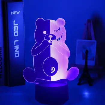 위 주의 Monokuma Led 램프의 침실을 위한 장식 3d 애니메이션 램프