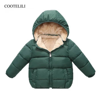 COOTELILI 양털 겨울 아이들이 재킷 소녀를 위한 소년을 따뜻한 두께의 벨벳에는 어린이 코트 아기 외투아 외투
