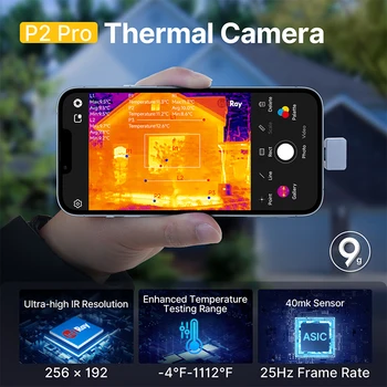 Infiray 적외선 열 화상 카메라 P2 적외선 열 화상 카메라를 위한 스마트폰 Monocular 열 화상 카메라의 범위 25HZ 난조는 옥외 난조