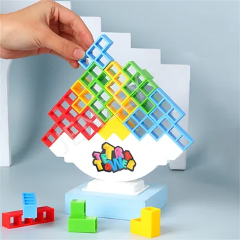 테트라 타워 타워 퍼즐 게임 밸런스 보드 게임 아이 빌딩 블록 장난감 3d 퍼즐 블록 DIY 어셈블리는 러시아 퍼즐