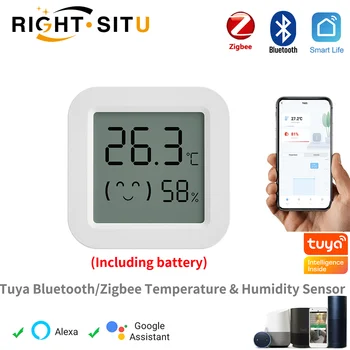 Tuya 온도 습도 감지기 소형 LCD 디지털 표시 장치와 호환되는 블루투스 응용 프로그램을 원격 제어 온도계 습도계