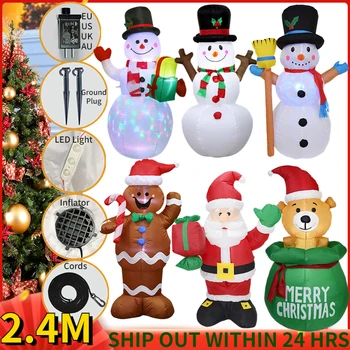 크리스마스 옥외 팽창식 거대한 산타클로스 장난감을 가진 LED 가벼운 새해 크리스마스 장식 2023Navidad Natal 홈