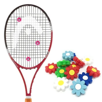 4Pcs/2 개 소매 테니스 라켓에 진동 완충 장치가 실리콘 만화 꽃잎 모양 반대로 진동 완충기 Tennis 액세서리
