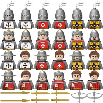 중세 군인은 그 빌딩 블록 고대 로마 기 액세서리 검 방패를 활 무기 군사 벽돌을 선물 장난감
