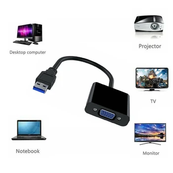 USB3.0VGA 비디오 디스플레이 어댑터 전시 컨버터 외장형 케이블로젝터 노트북 PC 텔레비젼 모니터링 노트