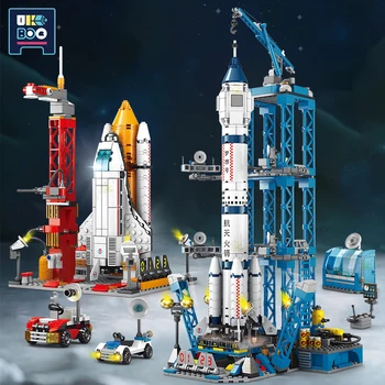 UKBOO 지,박물 시리즈는 우주 왕복 항공 우주선 운반 로켓 빌딩 블록 도시의 고전적인 모델 벽돌 아이들의 장난감