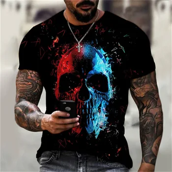거리의 남성 스타일의 T-셔츠 대형 3D 골 인쇄 소매가 짧은 여름 패션골 T-셔츠는 다양한 프린트 티셔츠 우연한 남자의