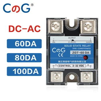 CG SSR-60DA80DA100DA 릴레이에 단일 단계 DC 컨 AC24-480VAC3-32VDC 열 싱크 60A80A100A DA Solid State Relay