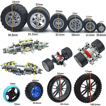 MOC 기술 타이어 휠 크로스 구멍을 설정한 기관자전차 자동차 트럭 바퀴 44309 92402 32019 54120 11957 건축 빌딩 블록