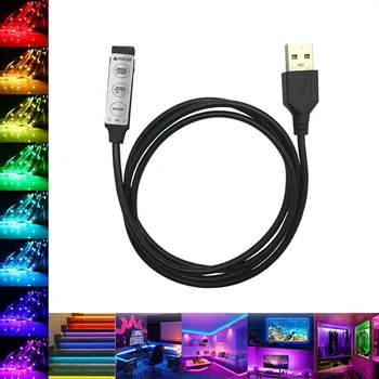 USB RGB 컨트롤러 DC5V Led 조광기에 대한 3 4 핀 커넥터에 대한 5V RGB Led USB Strip19 동적 모드에 대한 Led 스트립