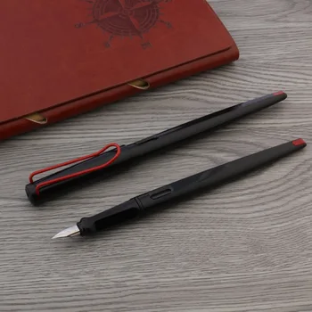 2022 새로운 패션을 만년필 붉은 큰 클립 플라스틱 몸 0.38mm0.5mm 구부러진 펜 잉크 펜 사무용품 문구용품