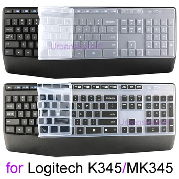 MK345 키보드 커버 로지텍 K345MK345 에 대한 Logi 실리콘 방어적인 보호자 피부 케이스 블랙 명확한 분홍색