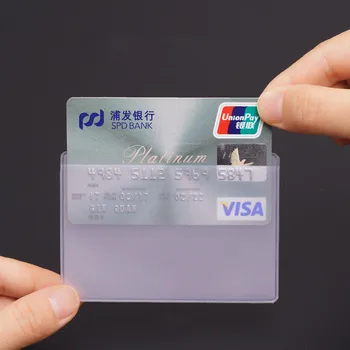 10 개/ID 신용 카드 덮개는 보호자 배지 홀더 슬리브 케이스 비즈니스 은행 ID 카드는 보호 경우 주최자는 방수