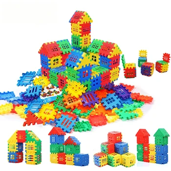 아이 건설하우스 빅 빌딩 블록을 설정 교육 장난감 큰 벽돌 집 가족 게임 소년 소녀는 어린이 장난감 선물