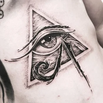 1 개 Eye Of Horus 임시 귀영나팔 스티커에 대한 남성 여성 팔 몸 예술 Waterpoof 가짜 Tattos 블랙 플래시 전사술 문신