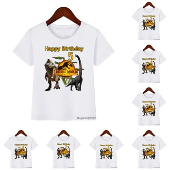 새로운 쥬라기 공원 Dominion T-셔츠 공룡 번호 2-10 생일 선물 T 셔츠 아이 옷을 소년 소녀 T-셔츠 Summber 상