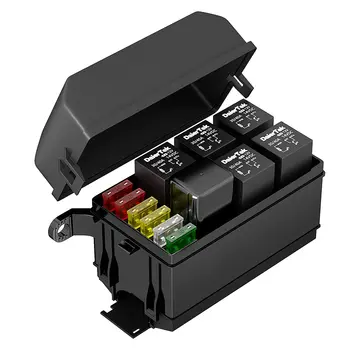12V 릴레이 상자 6 일 방법은 보편적인 릴레이 퓨즈 박스가 6 개의 구멍 릴레이 블록 ATC/ATO 퓨즈를 차단하는 릴레이로 방수 장비를 위한 자동차 트럭