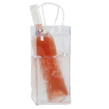 1pc 아이스 부인 맥주인 음료를 병에 쿨러를 투명한 PVC 냉각장치 접 Carrier Barware 냉각하는 버킷