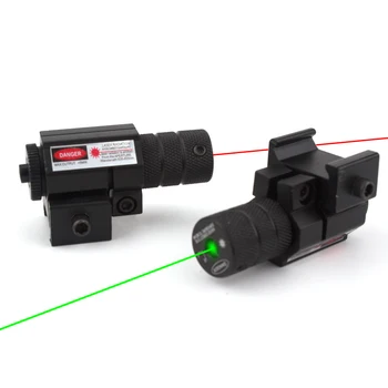 전술 빨간 녹색 점 레이저 범위 w/조정가능한 11mm20mm 피카 철도 산 권총 장난감총 액세서리