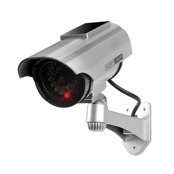 태양 강화된 가짜 카메라 적색으로 깜박이 LED 모니터링 실내외 시뮬레이션 CCTV 감시 보안 더미 카메라