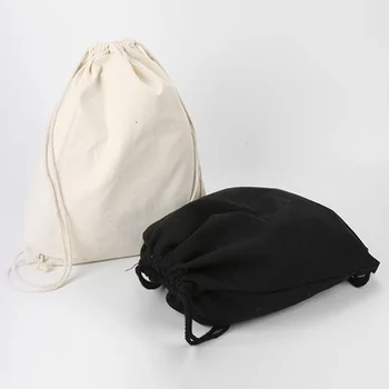 사용자 정의 쇼핑 면 주머니를 위해 학교 체육관 캔버스 여행 가방은 어깨 끈으로 묶음 포켓 학생 배낭 가방