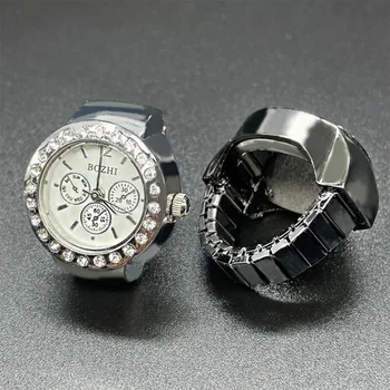 개성 여자의 반지 시계 여성 독특한 디자인의 여성 신축성이 있는 손가락 반지 시계 부부는 액세서리
