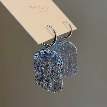 대한민국 패션 Chain 술 귀걸이 여성 결혼 기하학적 후프 귀걸 매일 보석 펜던트 문 선물