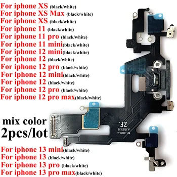 2 충전 플렉스 케이블 아이폰 XR XS11 12 13 프로 최대 Mini USB 충전기 포트에 도킹 수리부품 교체
