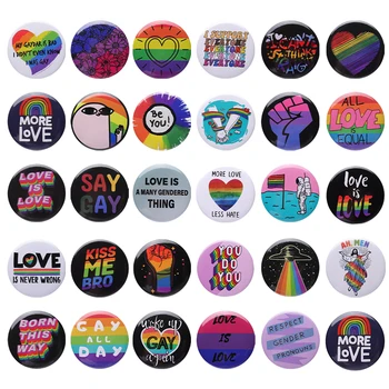 LGBT 생철판한 핀을 사랑은 사랑이 브로치 레인보우 자부심을 깃발 모자를 위한 가방조 보석 선물 라펠 배지 2023
