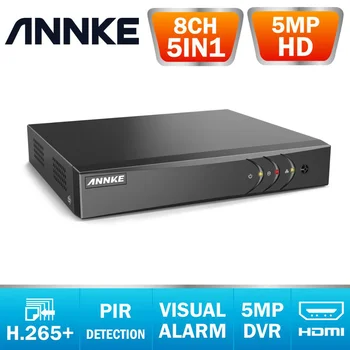 ANNKE8CH5MP 라이트 5in1HD TVI CVI AHD IP 보안할 수 있는 DVR 기록병 H.265+비디오 Recorde 이메일 경보 동작 탐지