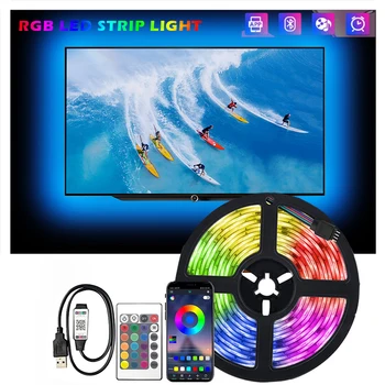 RGB5050USB Led 스트립 빛 블루투스 응용 프로그램 제어 5V USB Led 가동 가능한 리본 다이오드 테이프 TV 백라이트룸