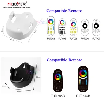 Miboxer2.4G RF 무선 원격 홀더를 위한 백색/검정 고정된 단일 색상/RGBCCT 벽 마운트 컨트롤러 텍스트 문자열로 개인화 몇 가지 버튼 FUT092