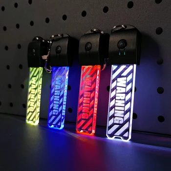 경고 조명 LED 멀티 컬러 플래시 키체인 액세서 투명한 아크릴 사이버 펑크 스타일의 빛 EDC 도구