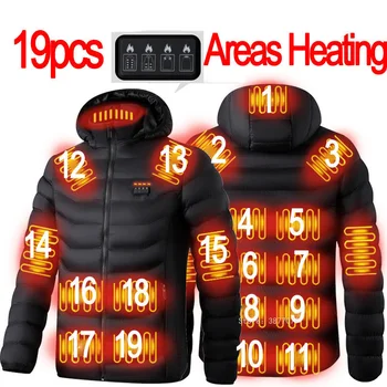 19 영역을 격렬한 재킷 Mens 는 재킷을 방수 가열 재킷 따뜻한 겨울 남성용 재킷 파카 코트 가열된 전술상 조끼