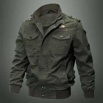 가을과 겨울 남자의 포켓 멀티 군 재킷 순수한 면 캐주얼 작업이 재킷은 큰 느슨한 면 재킷은 특별한 힘을 남자