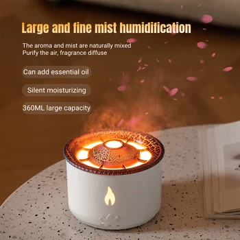 Office Home 데스크톱 공기 가습기 전 아로마 에센셜 오일 확산 화염 램프 화산 분화의 향기
