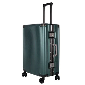 청각 복고풍의 알루미늄 프레임은 보편적인 바퀴 탑승 가방 큰 용량을 여행의 암호 가죽 가방