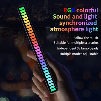 RGB LED 픽업 조명 사운드 통제 컬러 리듬 주변 램프 픽업 리듬은 가벼운 음악 차 홈 음악을 컴퓨터 데스크탑 장식