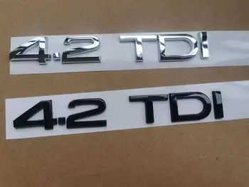 1X 크롬 광택 있는 까만 ABS4.2TDI 차체 후면 트렁크 상징 배지를 위한 스티커를 아우디 액세서리