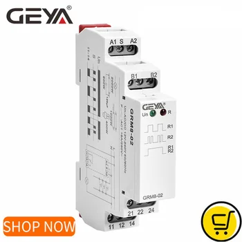 GEYA GRM8 래칭 릴레이 기억 릴레이 SPDT16A 단계 릴레이 AC230V 또는 AC/DC12-240V 충동 릴레이 12V
