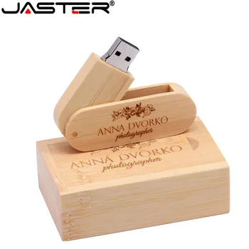 JASTER(무료로 사용자 정의 로고)나무로 되는 USB+상자 USB 플래시 드라이브 메모리 64GB16G32GB 기억 지팡이 사진 결혼식 선물