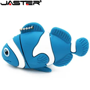 JASTER USB 플래시 드라이브 귀여운 화려한 물고기 버그 펜던트 드라이브 64GB32GB 크리에이티브 펜 드라이브 16GB 메모리 스틱 만화 축제는 선물