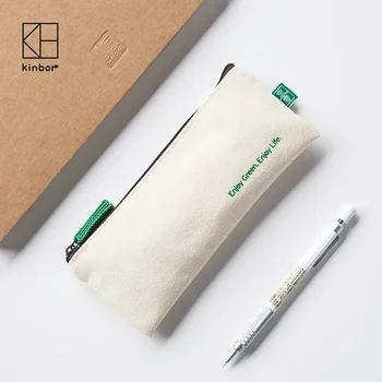Kinbor 학생을 연필 경우에 휴대용 면 펜 저장 상자 간단한 학교 공급 펜 пенал для канцелярии 화장용 부대 1 개