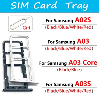 원래 이중 카드 마이크로 Nano SIM 카드 홀더 트레이 슬롯 홀더 어댑터 소켓을 위해 삼성 갤럭시 A02S A03S A03 핵심 핀