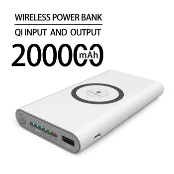 200000mAh 무선 힘 은행의 두 방법은 빠른 충전 Powerbank 휴대용 충전기 타입 c-아이폰 외부 배터리
