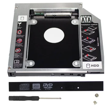 알루미늄 12.7mm2nd 하드 드라이브 디스크 캐 브라켓 어댑터 두 번째 SATA3.0SSD2.5