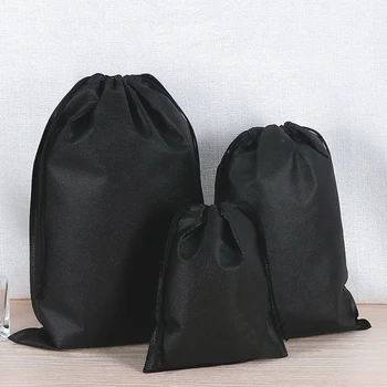 1 개발 스토리지 여행 가방 짠것이 아닌 직물 주머니를 블랙 스토리지는 휴대용 Tote 졸라매는 끈 먼지 증거 가방 35x45cm